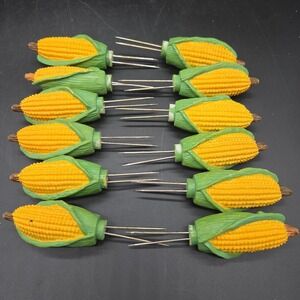 Charcoal Companion Minicorn Corn Holders 12 Pc Lot 6 Pairs Mini Yellow Shucker
